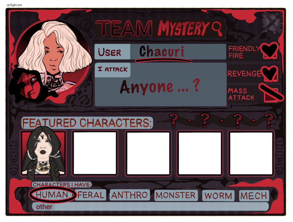 My Artfight Team Card